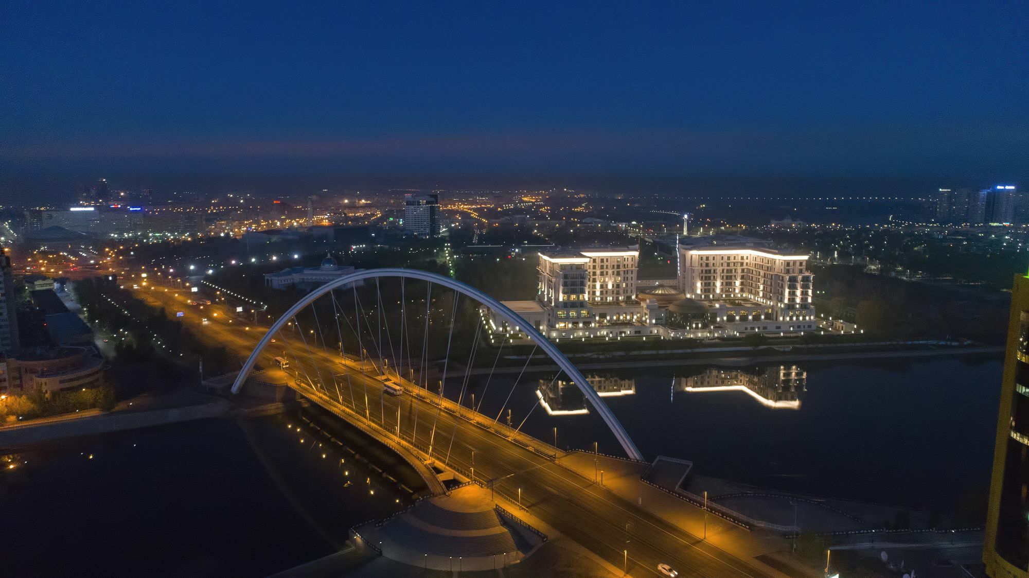 The St. Regis Astana Hotel Bagian luar foto The bridge at night